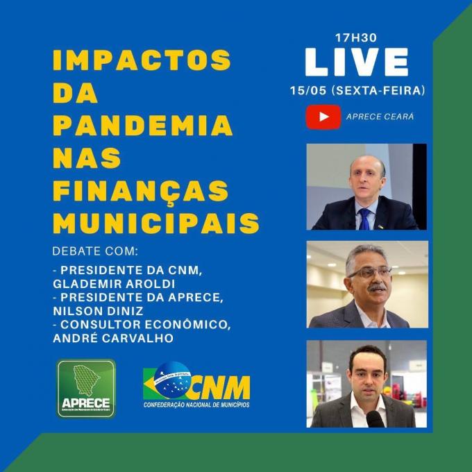 Aprece realizará, em parceria com a Confederação Nacional de Municípios (CNM), um debate sobre os Impactos da Pandemia nas Finanças Municipais